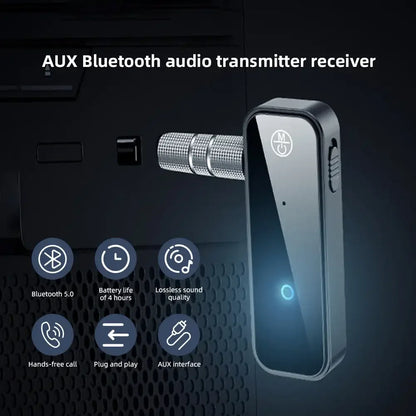 2 in1 Jack Wireless Adapter Bluetooth 5.0 Transmitter Receiver 3.5mm Audio AUX Adapter for Car Audio Music Aux Handsfree Headset