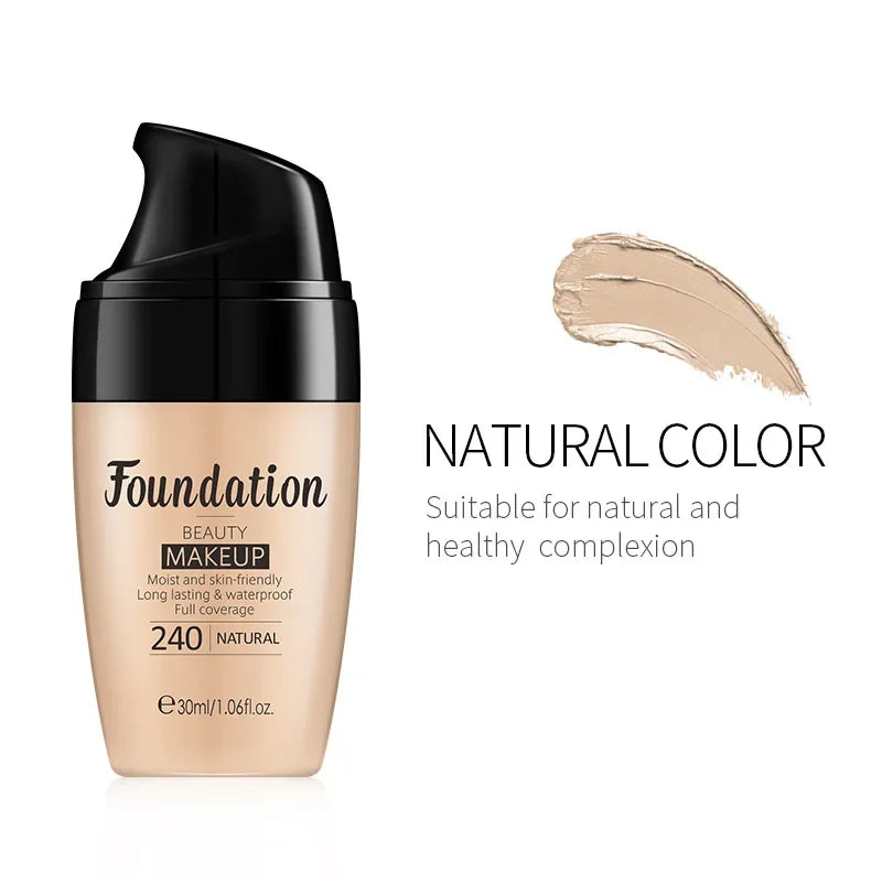 LAIKOU Liquid Foundation Moisturizing Long Lasting Face Comestics Natural Brighten Face Base Tone Make Up 30ml