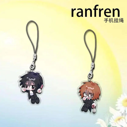 Ranfren Mobile phone lanyard chain for pants keychain man anime women key holder couples Acrylic key ring pendant porte clef