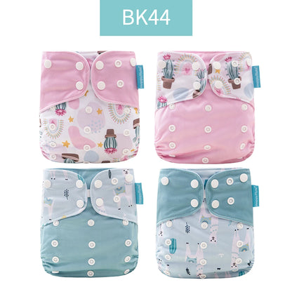 Happyflute 2023 New Fashion Style Baby Nappy 4Pcs/Set Diaper Cover Waterproof&Reusable Cloth Diaper