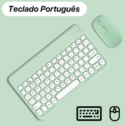 Bluetooth Keyboard Mouse for Tablet Phone Laptop for iPad Keyboard Spanish Portuguese Russian Hebrew Arabic French Keyboard