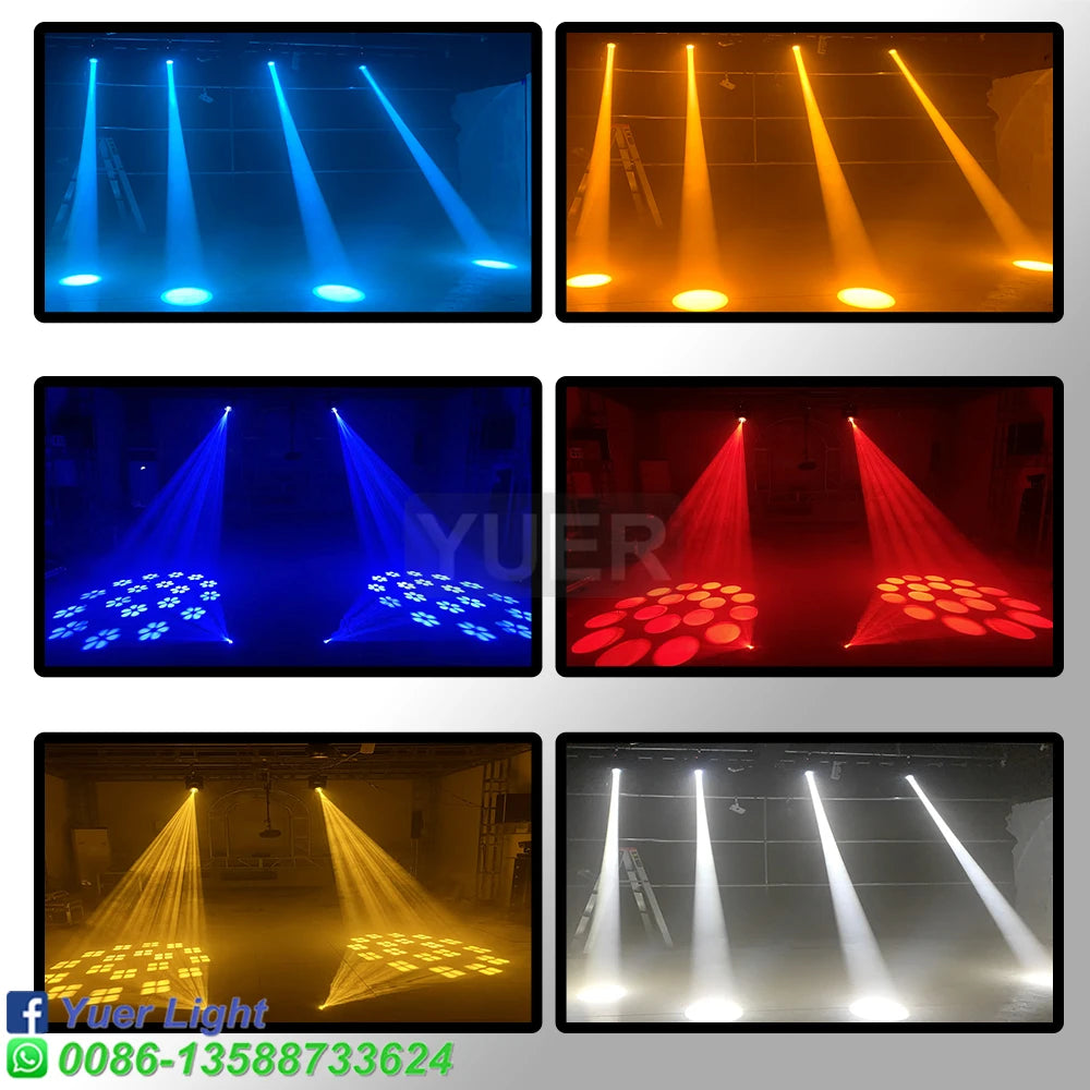 6Pcs/lot Mini 150W LED Moving Head Light  Beam Spot 18 Rotating Prisms Dj Dmx Stage Light Effect Light Disco Dj Bar Wedding Club