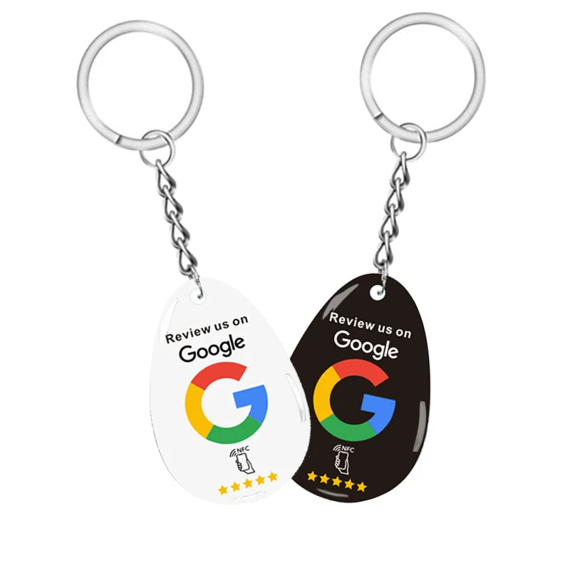 Smart Keychain Google Review Card - Intelligent Tap to Share Contact Info Keychain- Waterproof NFC Tag