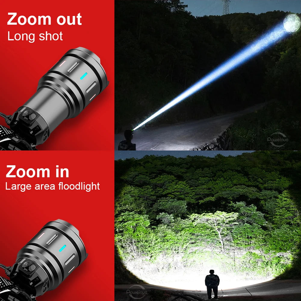 2024 New Super Powerful Headlamp 800W LED IR Sensor Headlight Rechargeable Head Flashlight 5000 Meter Head Lamp Fishing Lantern