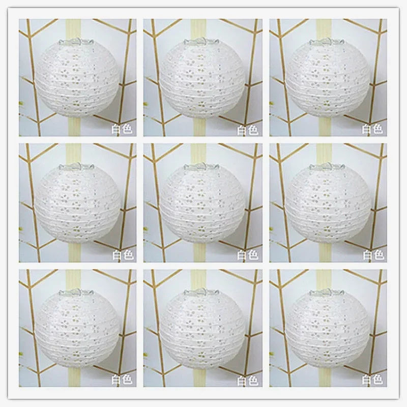 High quality 7 size White Hollow round Paper Lantern Ball Festival Supplies Chinese Paper Lantern For Wedding Party Decoration