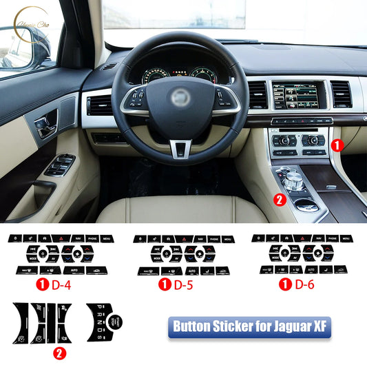 For Jaguar XF Black Button Stickers 2012 2013 2014 2015 Sticky Button Solution For Jaguar XF X250 Accessories Car Modification