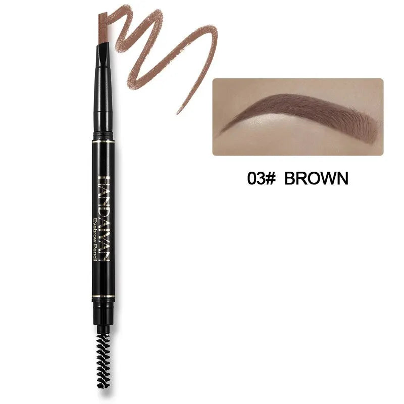 HANDAIYAN Eyebrow Pencil Automatic Rotating Double Head Long Lasting Natural Waterproof 5 Color Triangle Eyebrow Pen Make Up