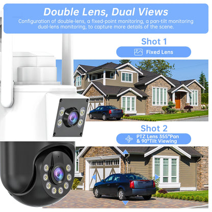 JOOAN 5K 10MP HD IP Camera Outdoor Dual Lens External WiFi Camera Auto Tracking Security PTZ Cam CCTV Audio Video Surveillance