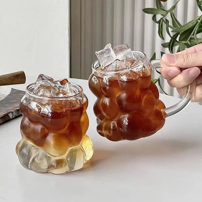 1pc 350ml Grapes Glass Coffee Mug Stylish Design Heat Resistant Drinking Glass for Home Office Latte Cup Summer Drinkware Gifts