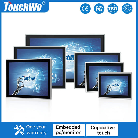 8~21.5 inch Touch Screen IP65 Front Waterproof, All in One Industrial Embedded Panel PC with 10 Point PCAP TouchScreen Monitor