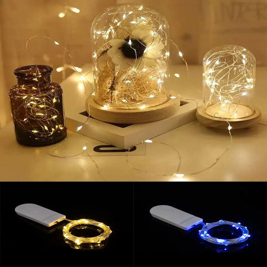 LED Copper Wire Fairy Lights DIY Wedding Party Christmas Decoration Garland Waterproof Low Voltage Battery Powered String Lights