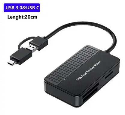 Type C USB 3.0 Card Reader 5Gbps Fast Data Transfer 4 Ports Micro SD TF MS Pro DUO Camera Quality Memory Card Reader Writer