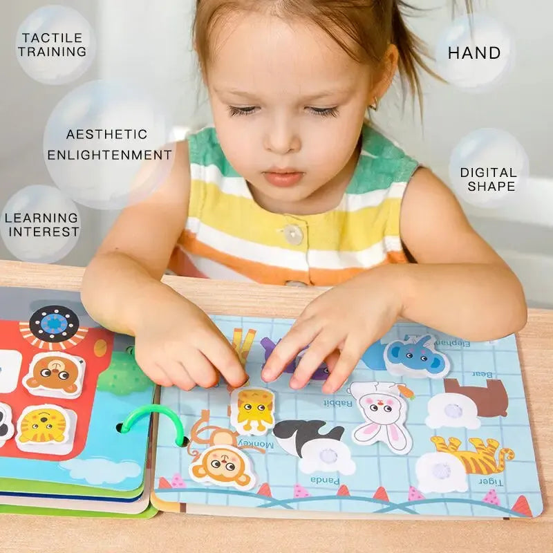 1pc Enlightenment Busy Book Paper Pasting Book Operation Board Baby Learning Children's Quiet Picture Books