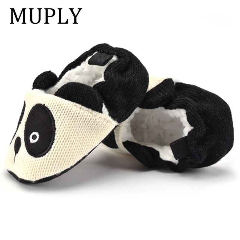 Adorable Infant Slippers Toddler Baby Boy Girl Knit Crib Shoes Cute Cartoon Anti-slip Prewalker Baby Slippers