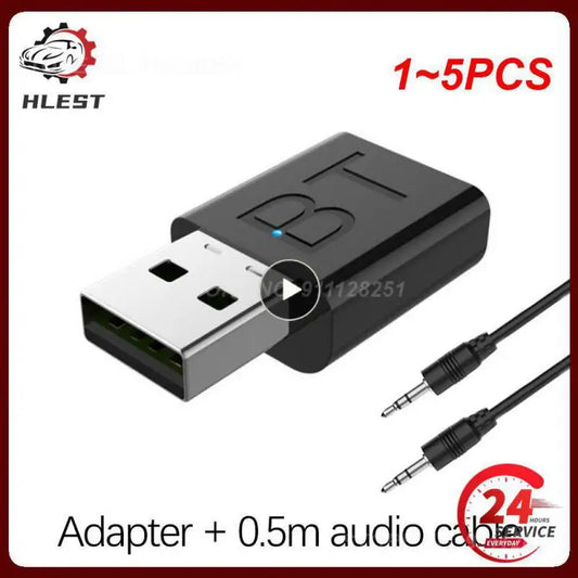 1~5PCS Bluetooth 5.0 Transmitter Receiver 5.0 + EDR Transmit/Receive Two-in-one Bluetooth 5.0 Adapter USB 3.5mm AUX Adapter Car