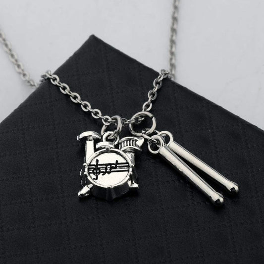 Pop Music Lovers Rock Drum Necklace Jewelry Accessories Pendant Friend Family Gifts Fashion Creative