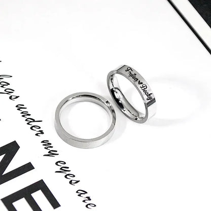 FreenBecky Same Female Leader of Thai Gap Series Signed The Same Ring with Titanium Steel Carving Lovers Ring Necklace