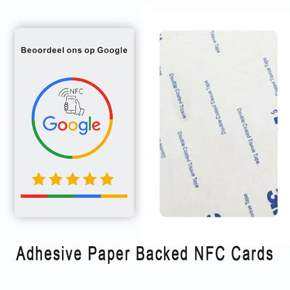 Spanish German French Dutch English NFC Google Review Cards Android/IPhone Tap URL Writing Social Business Review Cards