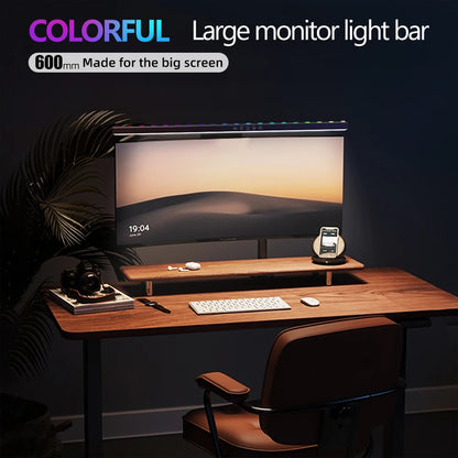 60cm RGB Led Computer Monitor Light Bar Music Rhythm Screen Hanging Light Dimming Atmosphere Night Lamp For Game/Study/Work