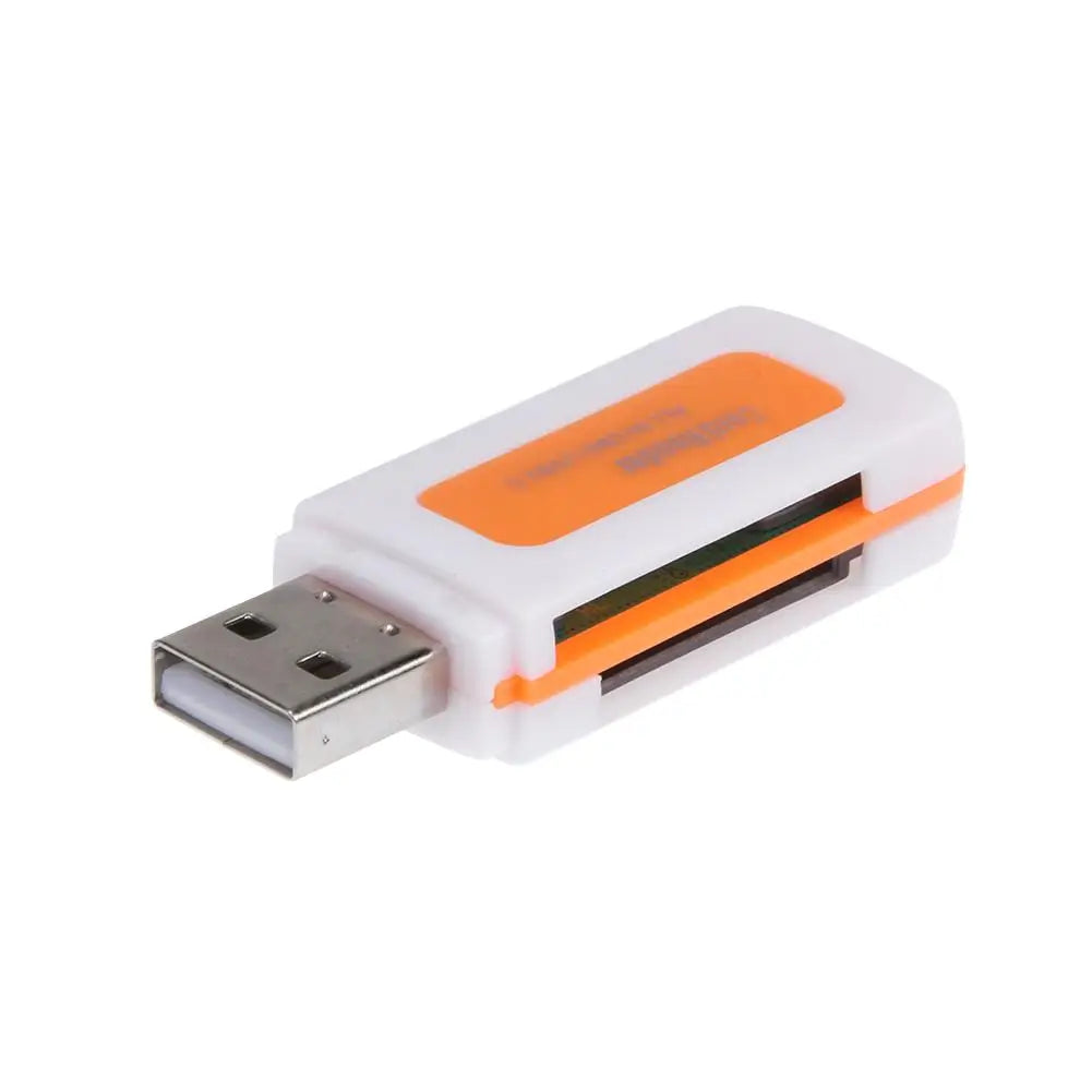 4 in 1 Mini USB2.0 4 Card Slots Smart Card Reader Flash USB Memory Card Reader for Micro SD TF M2 Computer PC Laptop Accessories