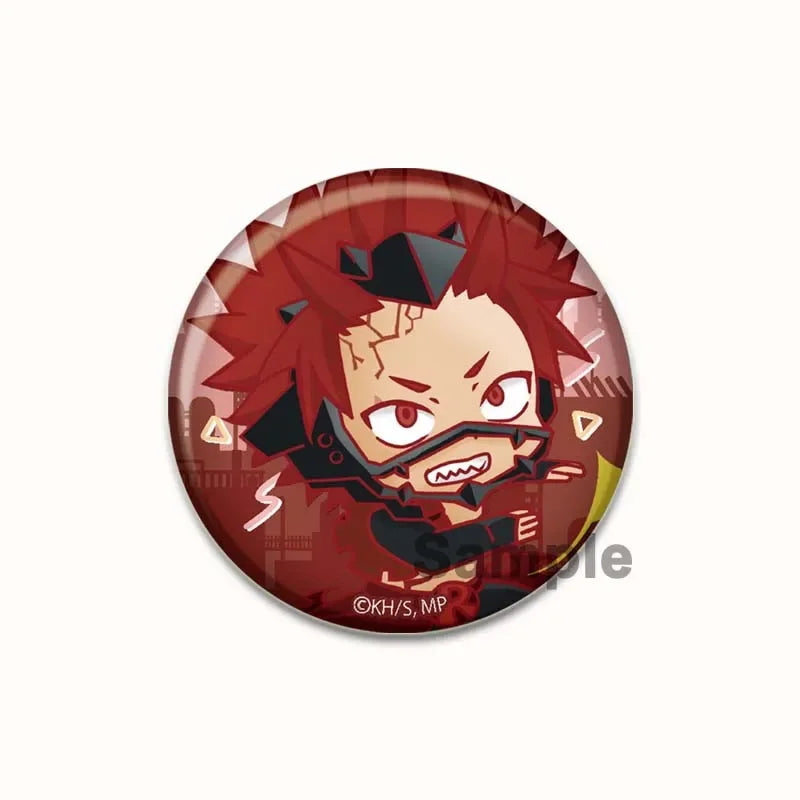 Round Anime Badge Midoriya Izuku Bakugou Katsuki Todoroki Shoto Ochaco Uraraka Cartoon Brooches Handmade Pins Accessorie Gifts