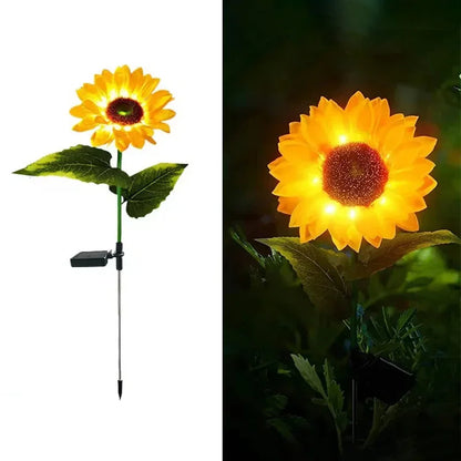 Solar Sunflower Light 1/3 Heads Outdoor Lawn Lights Waterproof Simulation Flower Landscape Lamp For Home Garden Christmas Decor