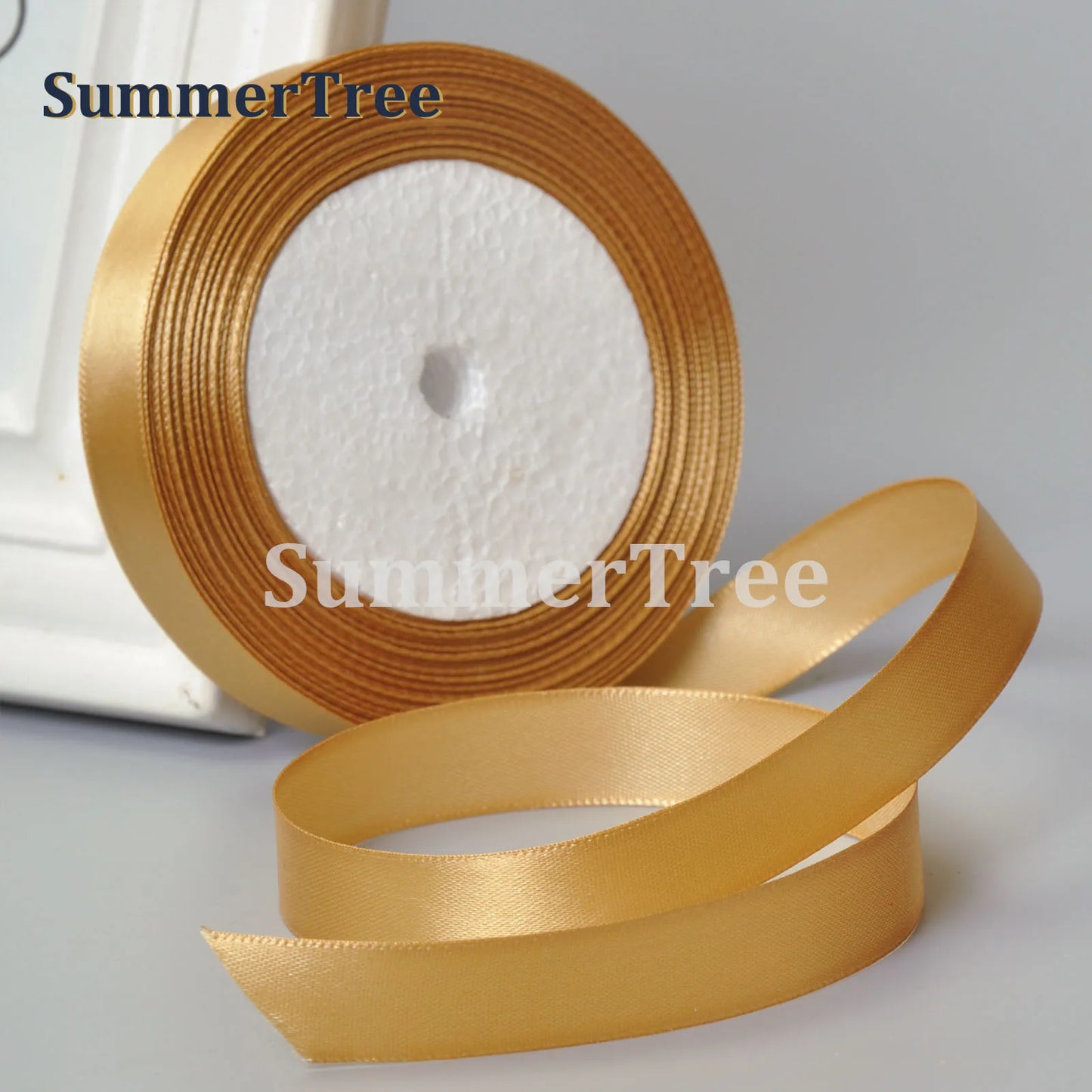 Gold 25yards 6mm 10mm 15mm 25mm 38mm  50mm Satin Ribbon Sash Gift Bow Handmade DIY Craft Wedding Party Supply Banquet Decoration