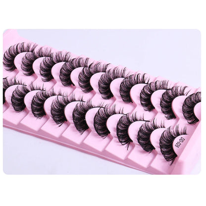 10 pairs Russian Strip Lashes Fluffy Mink Lashes 3D False Eyelashes Russian Volume Eyelashes Fake Eyelash Extension Make Up