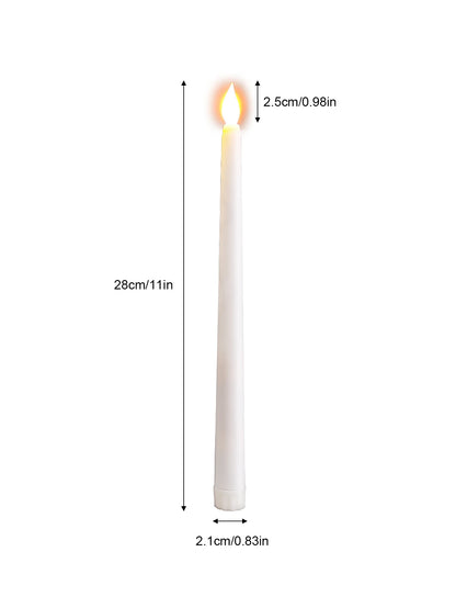 4/1PCS Long Christmas LED Candle Flameless Pointed Candle Light Battery Powered Church Flickering Candle Light Home Decoration