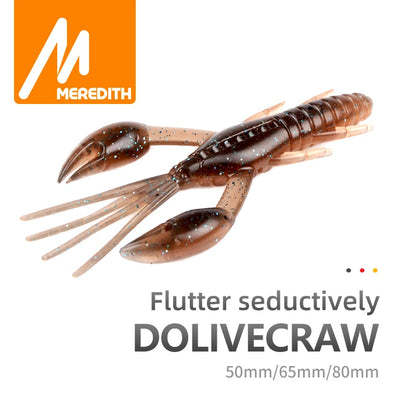 MEREDITH 50mm 65mm 80mm DoliveCraw Fishing Lures Craws Shrimp Soft Lure Fishing Bait Wobblers Bass Lures Soft Silicone