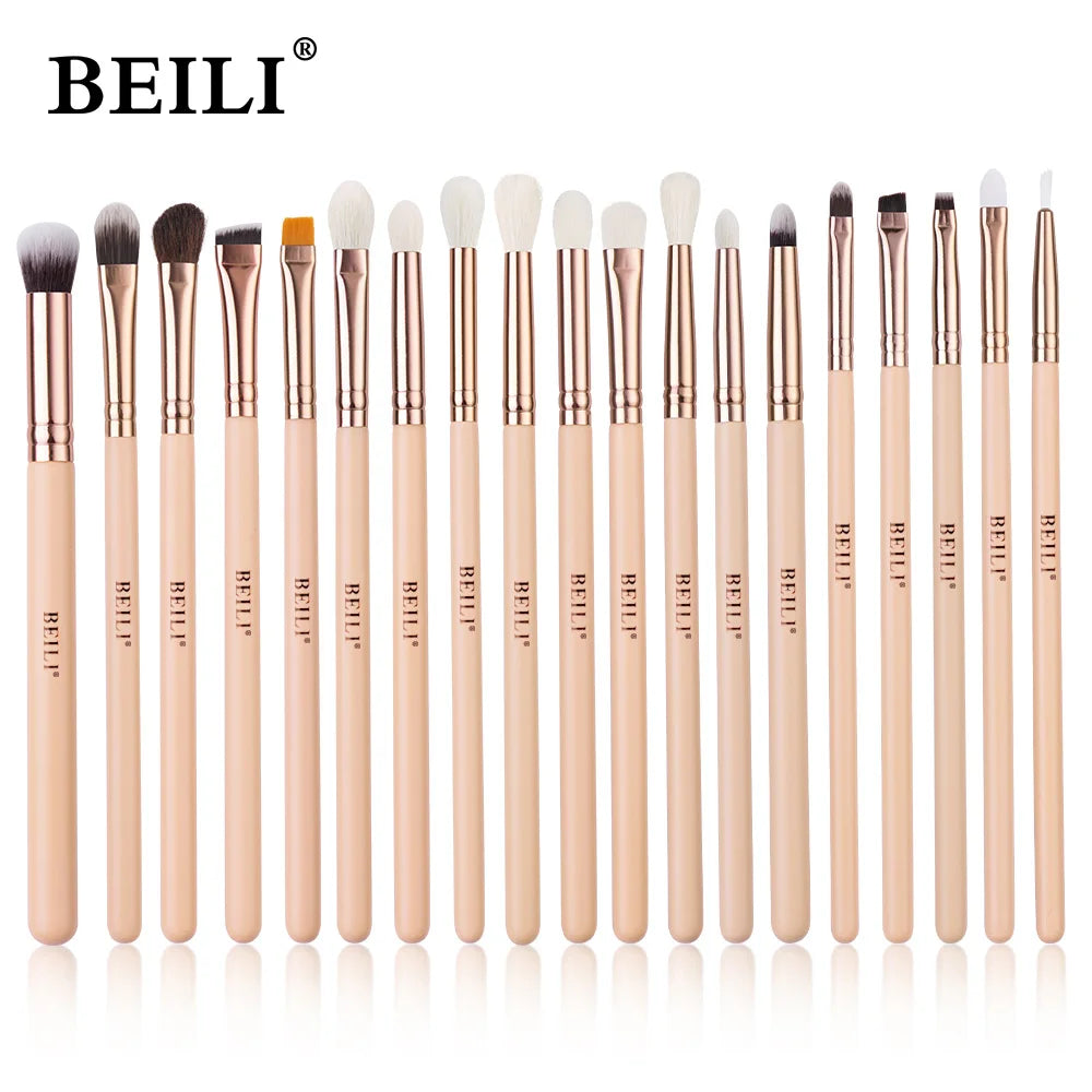 BEILI Pink Makeup Brushes High Quality Powder Foundation Blush Eyeshadow Make Up Brush Set  Natural Hair косметика