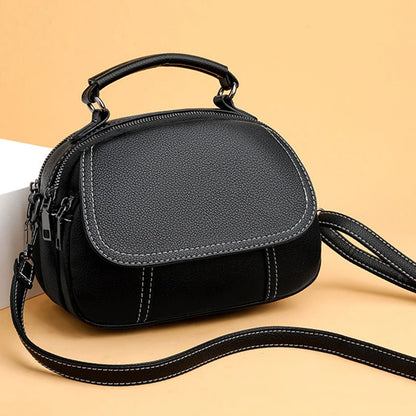 Luxury Double Zipper Women Shoulder Bags Soft PU Leather Phone Crossbody Bag Ladies Purse Clutch Female Shell Messenger Bag