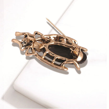 Cross Fashion Retro Insect Cicada Brooch Personalized Alloy Women's Rhinestone Cat's Eye Stone Gemstone Brooch