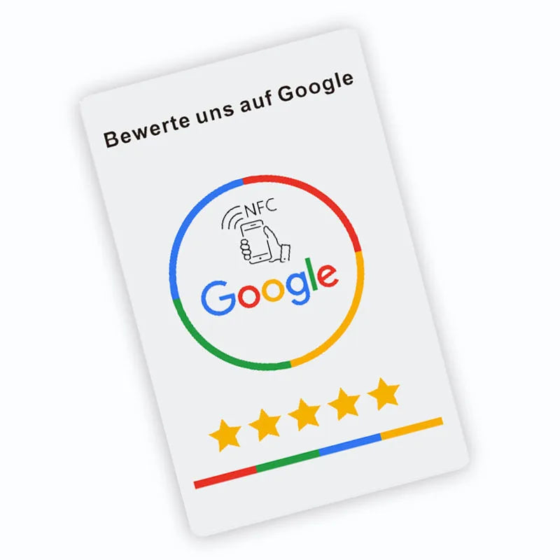 Spanish German French Dutch English NFC Google Review Cards Android/IPhone Tap URL Writing Social Business Review Cards