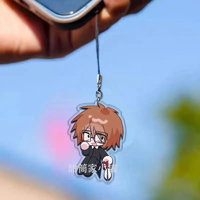 Ranfren Mobile phone lanyard chain for pants keychain man anime women key holder couples Acrylic key ring pendant porte clef