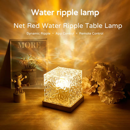 Creative New Styles Rotating Water Ripple Night Light Block Ambient Star Projector Crystal Lamp Unset Lights Room Decorations 16