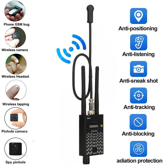 G318 Anti Spy Wireless RF Signal Detector Bug GSM GPS Tracker Camera Finder Eavesdropping Detect Wifi Professional Scanner G618W