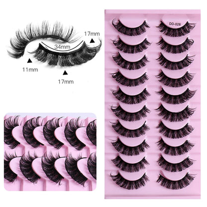 10 pairs Russian Strip Lashes Fluffy Mink Lashes 3D False Eyelashes Russian Volume Eyelashes Fake Eyelash Extension Make Up