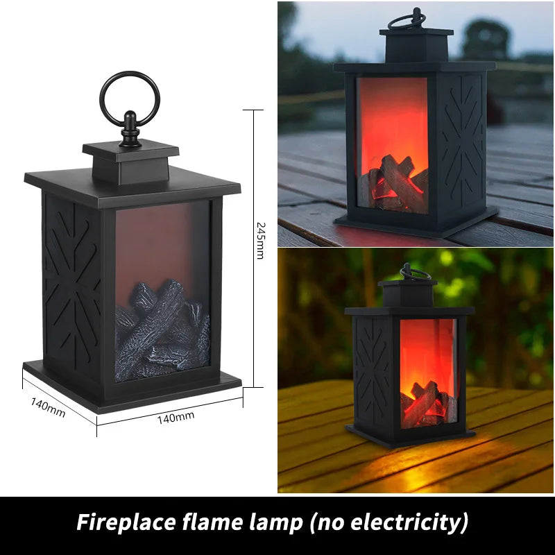 LED Fireplace Flame Lantern Lamp Dynamic Lantern Lamp Simulation Fireplace Flame Night Light Valentines Day Courtyard Home Decor