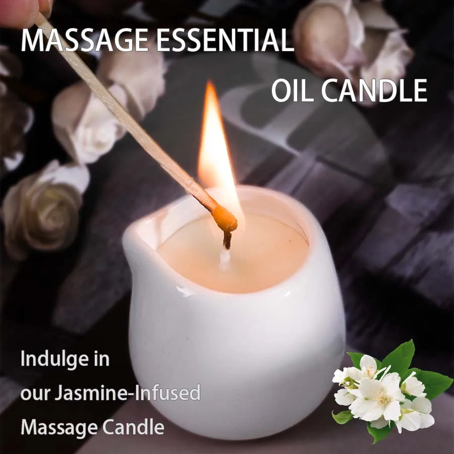 Jasmine Low Temperature Massage Essential Oil Candle Heating Full Body Back SPA Flirtation Romantic home decor valentines