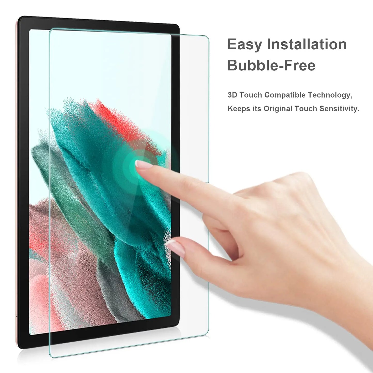 Screen Protector for Samsung Galaxy Tab A8 10.5 Inch 2021 (SM-X200/X205/X207) 9H Anti-Scratch Tempered Glass Film HD Clear