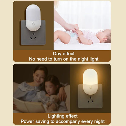 Bedside Lamp Night light EU/US Plug-in LED Night Light AC220V Baby Nursing Eye Sleep Light Bedroom Lamp For Corridor WC