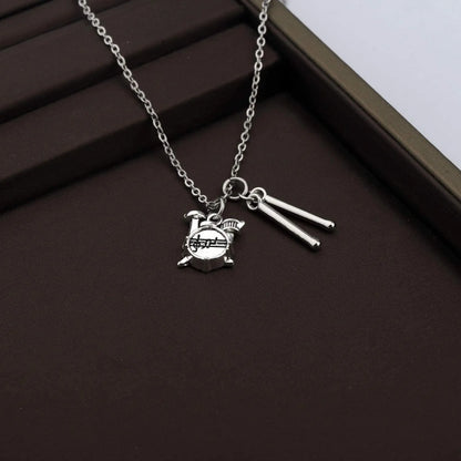 Pop Music Lovers Rock Drum Necklace Jewelry Accessories Pendant Friend Family Gifts Fashion Creative