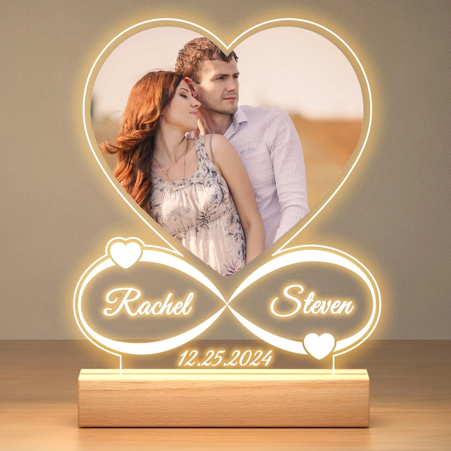 Personalized Valentine's Day Gifts Lamp Custom Photo And Text Night Light Women Men Couples Anniversary Wedding Birthday Gifts