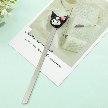 Sanrio Series Kuromi Bookmarks Cute Anime Metal Bookmarks Fans Collection Gift for Book Lovers Reading Marker Stationery