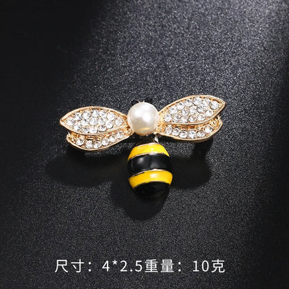 Creative Cute Insect Brooch Drip Oil Rhinestone Bee Beetle Animal Brooches Fashion Corsage Clothing Accessories Universal Pins