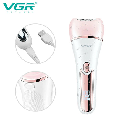 VGR Hair Remover Rechargeable Epilator Professional Lady Shaver Electric 6 In 1 Bikini Leg Body LED Epilator for Women V-733