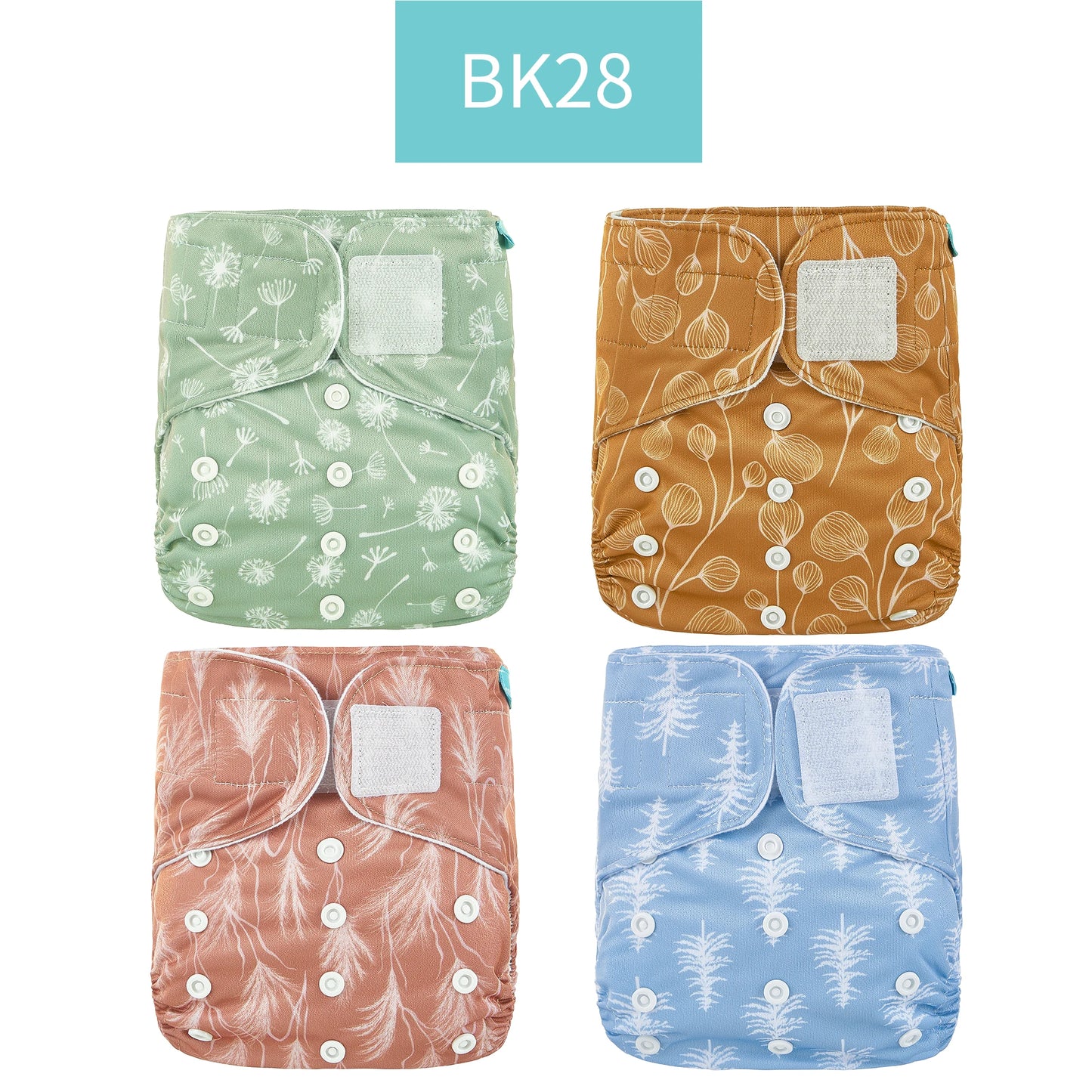 Happyflute 2023 New Fashion Style Baby Nappy 4Pcs/Set Diaper Cover Waterproof&Reusable Cloth Diaper