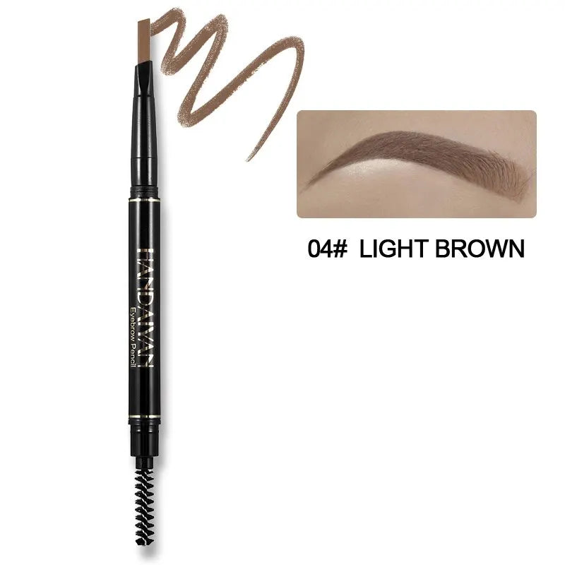 HANDAIYAN Eyebrow Pencil Automatic Rotating Double Head Long Lasting Natural Waterproof 5 Color Triangle Eyebrow Pen Make Up