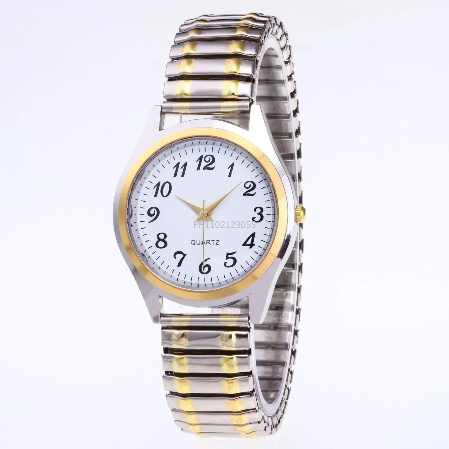 Man Women Couple Wrist Watches Stainless Steel Band Alloy Lovers Business Quartz Movement Wristwatch Elastic Strap Band Watch